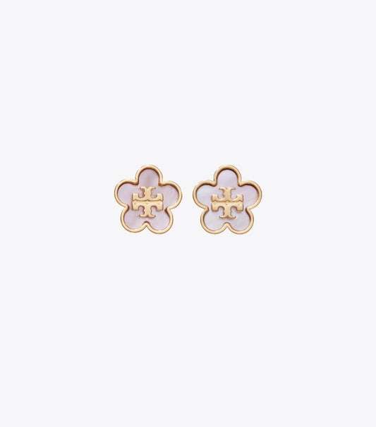 Tory Burch Forget Me Not Stud Earrings - Tory Gold / Pink
