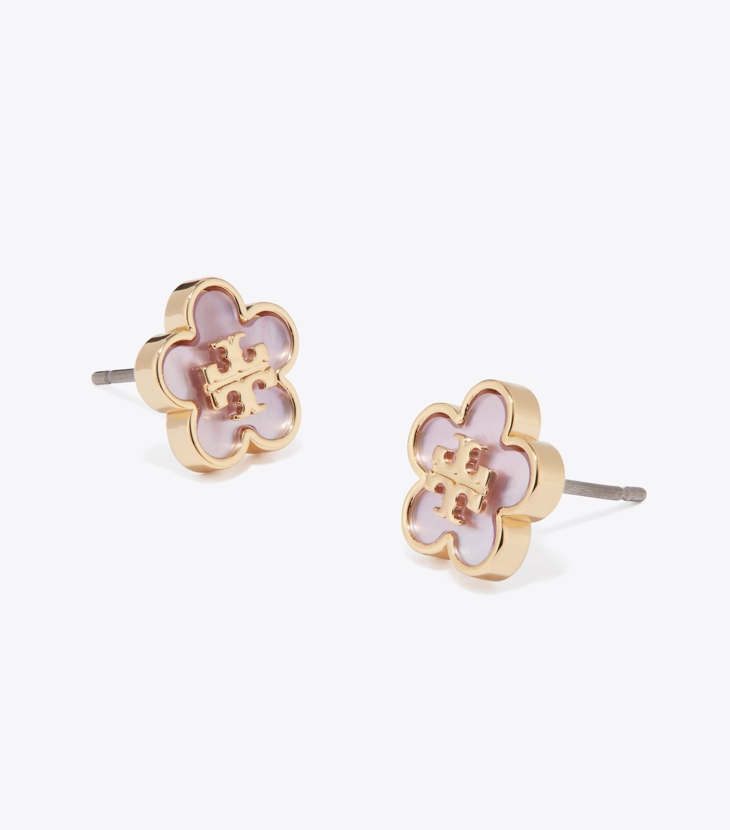 Tory Burch Forget Me Not Stud Earrings - Tory Gold / Pink