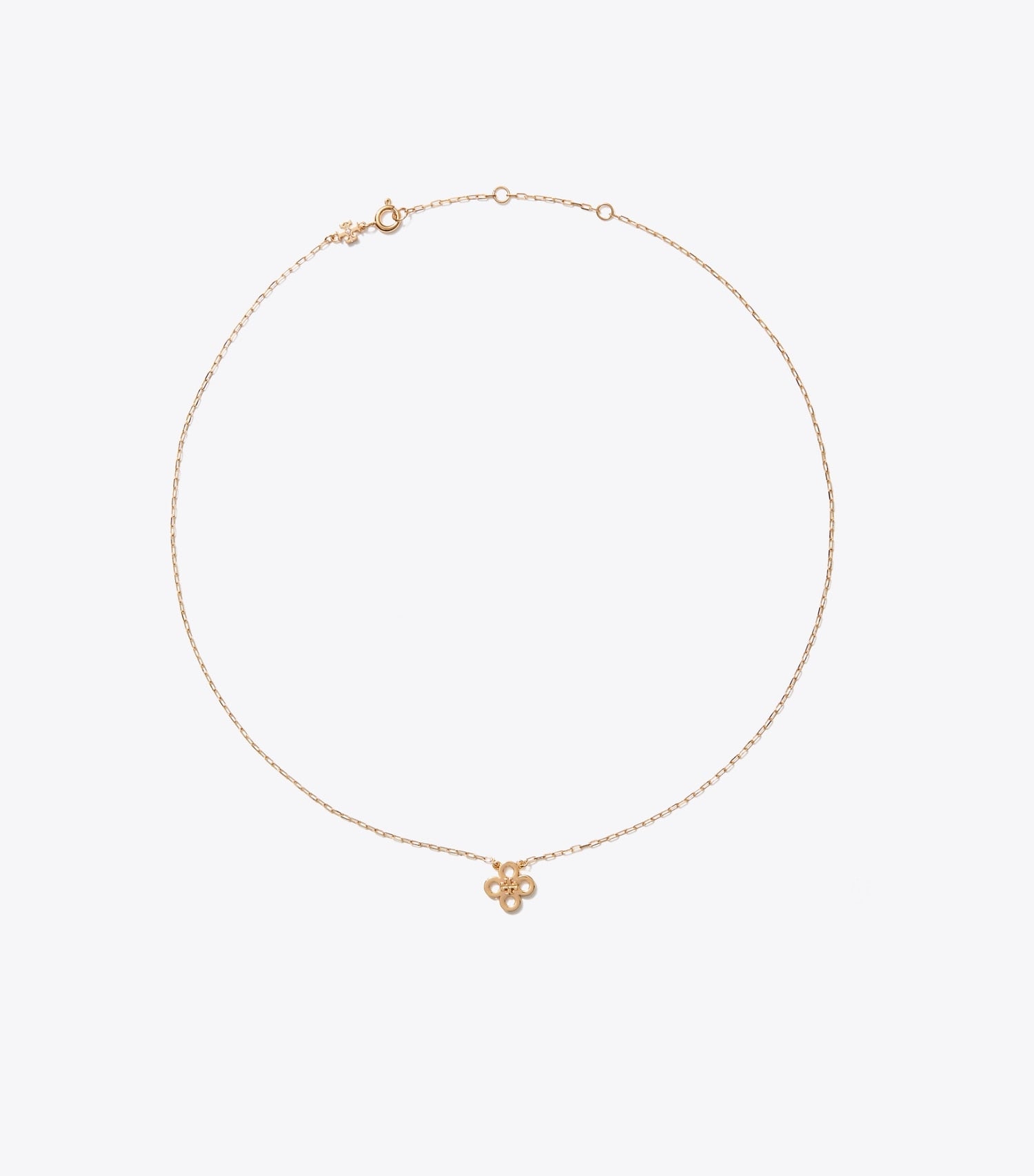 Tory Burch Forget Me Not Clover Pendant Necklace - Tory Gold