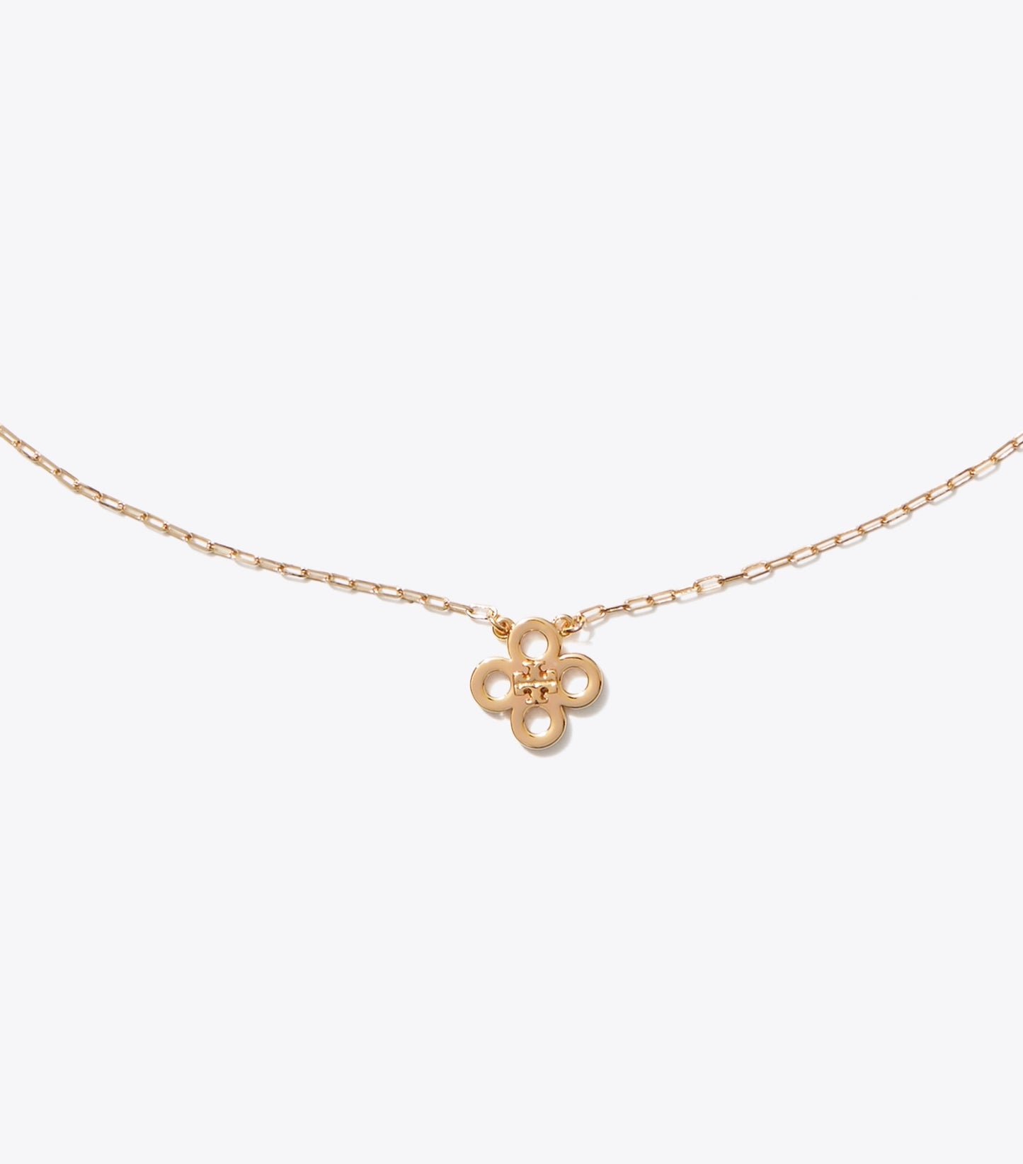 Tory Burch Forget Me Not Clover Pendant Necklace - Tory Gold