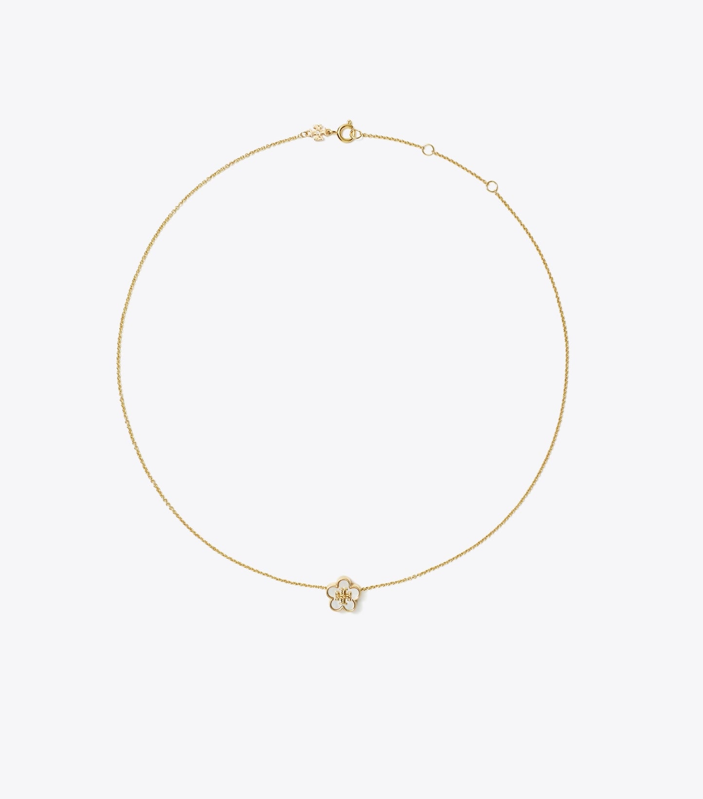 Tory Burch Forget Me Not Pendant Necklace - Tory Gold / Mother Of Pearl