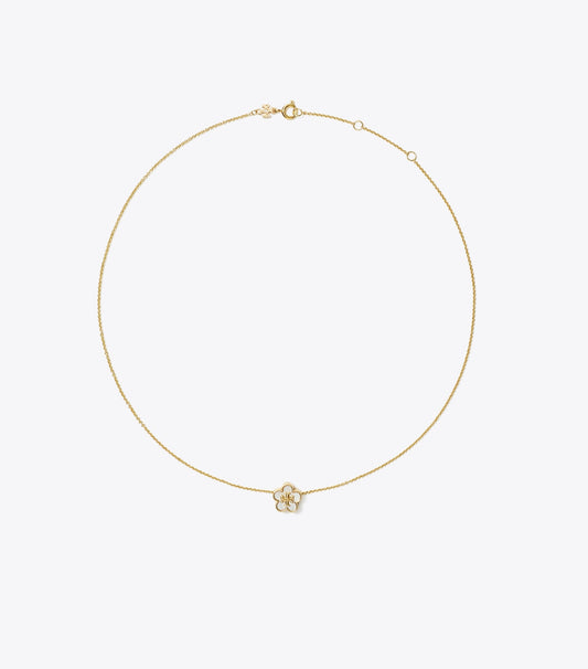Tory Burch Forget Me Not Pendant Necklace - Tory Gold / Mother Of Pearl