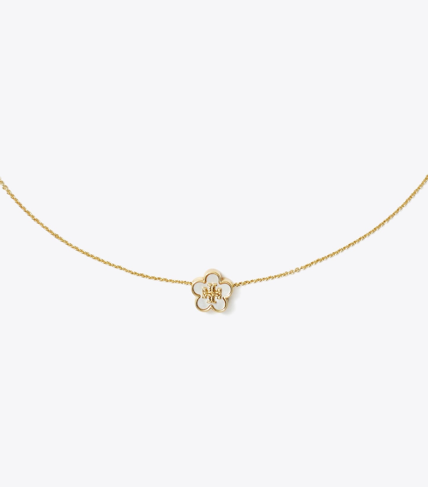 Tory Burch Forget Me Not Pendant Necklace - Tory Gold / Mother Of Pearl