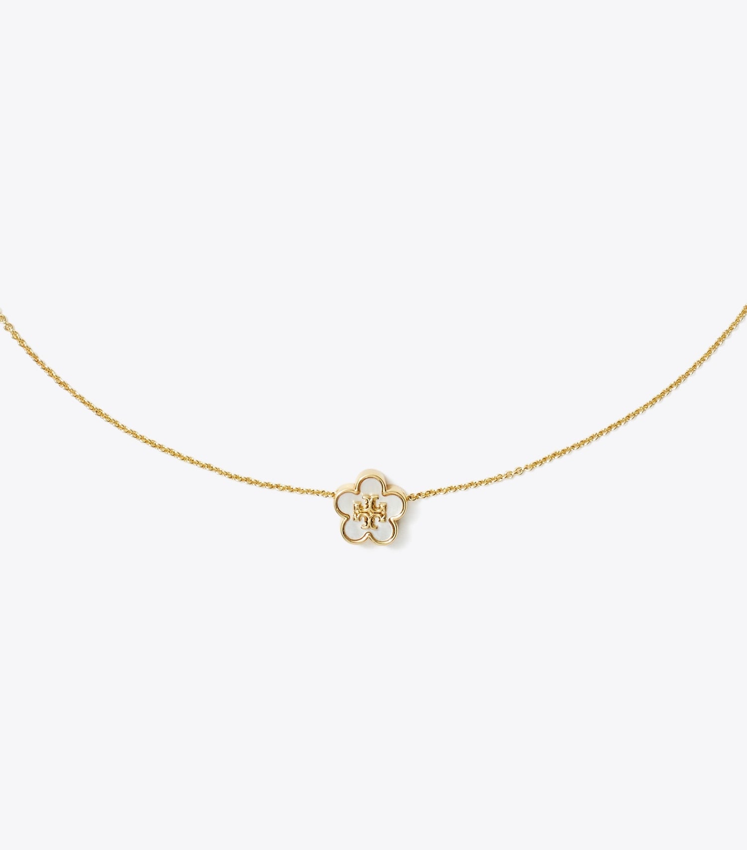 Tory Burch Forget Me Not Pendant Necklace - Tory Gold / Mother Of Pearl