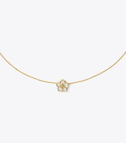 Tory Burch Forget Me Not Pendant Necklace - Tory Gold / Mother Of Pearl