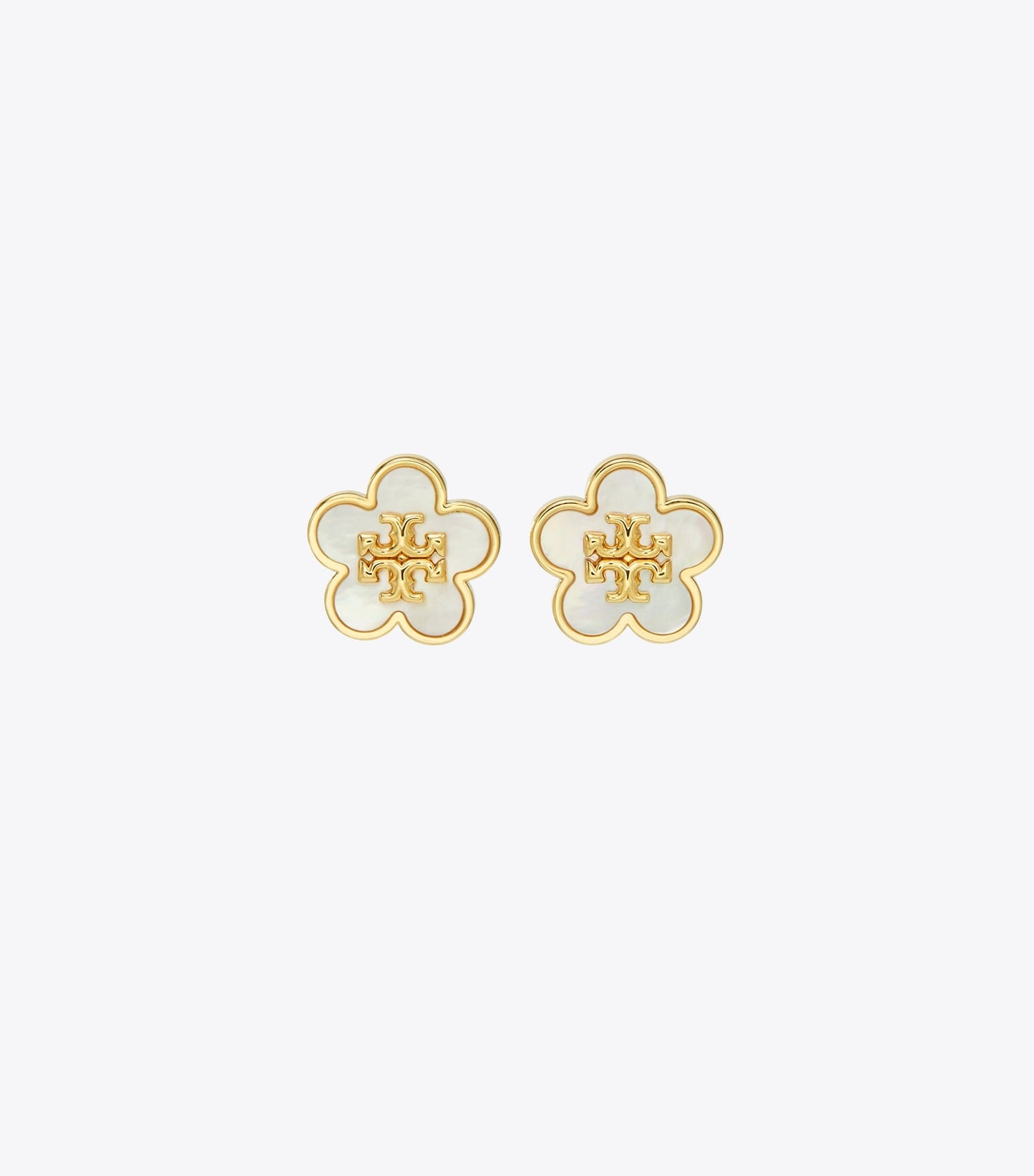 Tory Burch Forget Me Not Stud Earrings - Tory Gold / Mother Of Pearl