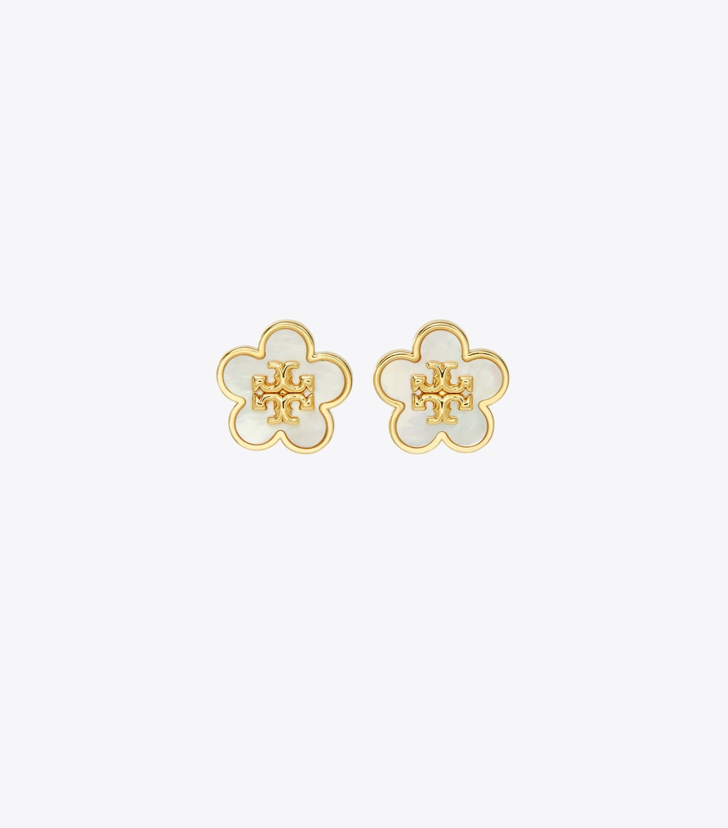 Tory Burch Forget Me Not Stud Earrings - Tory Gold / Mother Of Pearl