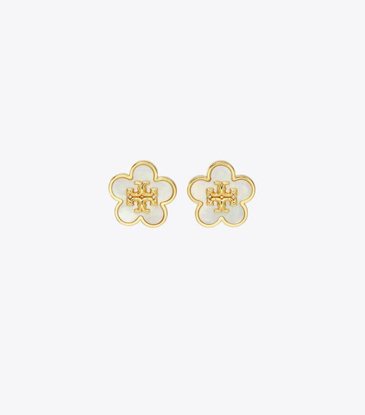 Tory Burch Forget Me Not Stud Earrings - Tory Gold / Mother Of Pearl