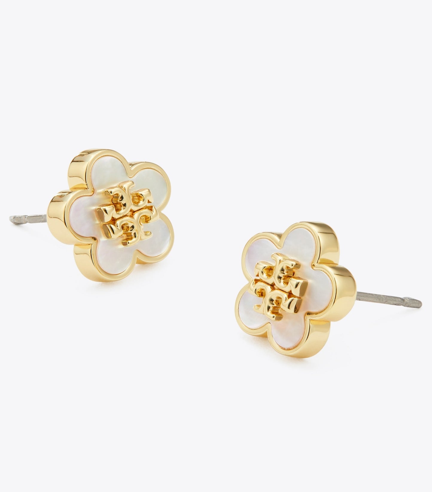 Tory Burch Forget Me Not Stud Earrings - Tory Gold / Mother Of Pearl