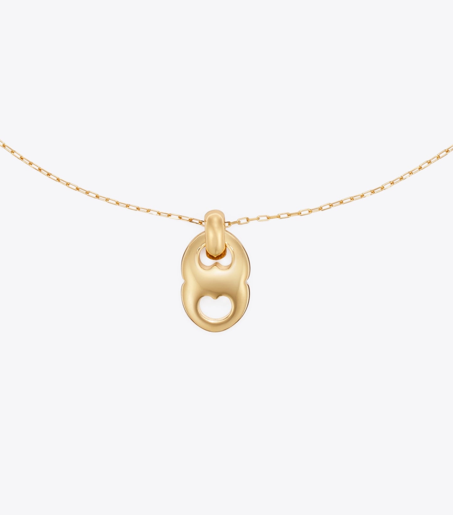 Tory Burch Gemini Link Pendant Necklace - Light Brass