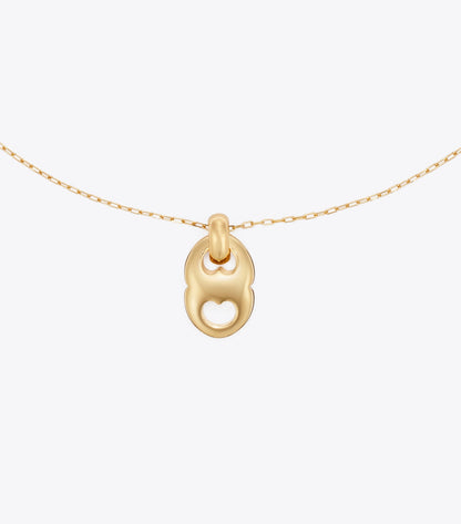 Tory Burch Gemini Link Pendant Necklace - Light Brass