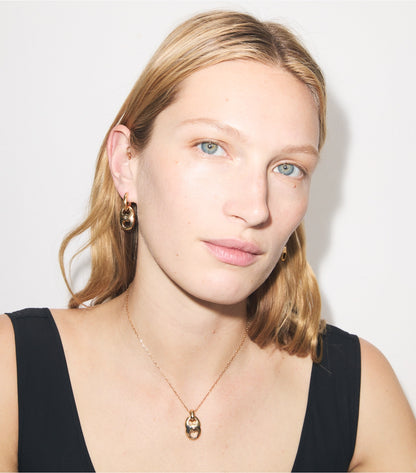Tory Burch Gemini Link Pendant Necklace - Light Brass