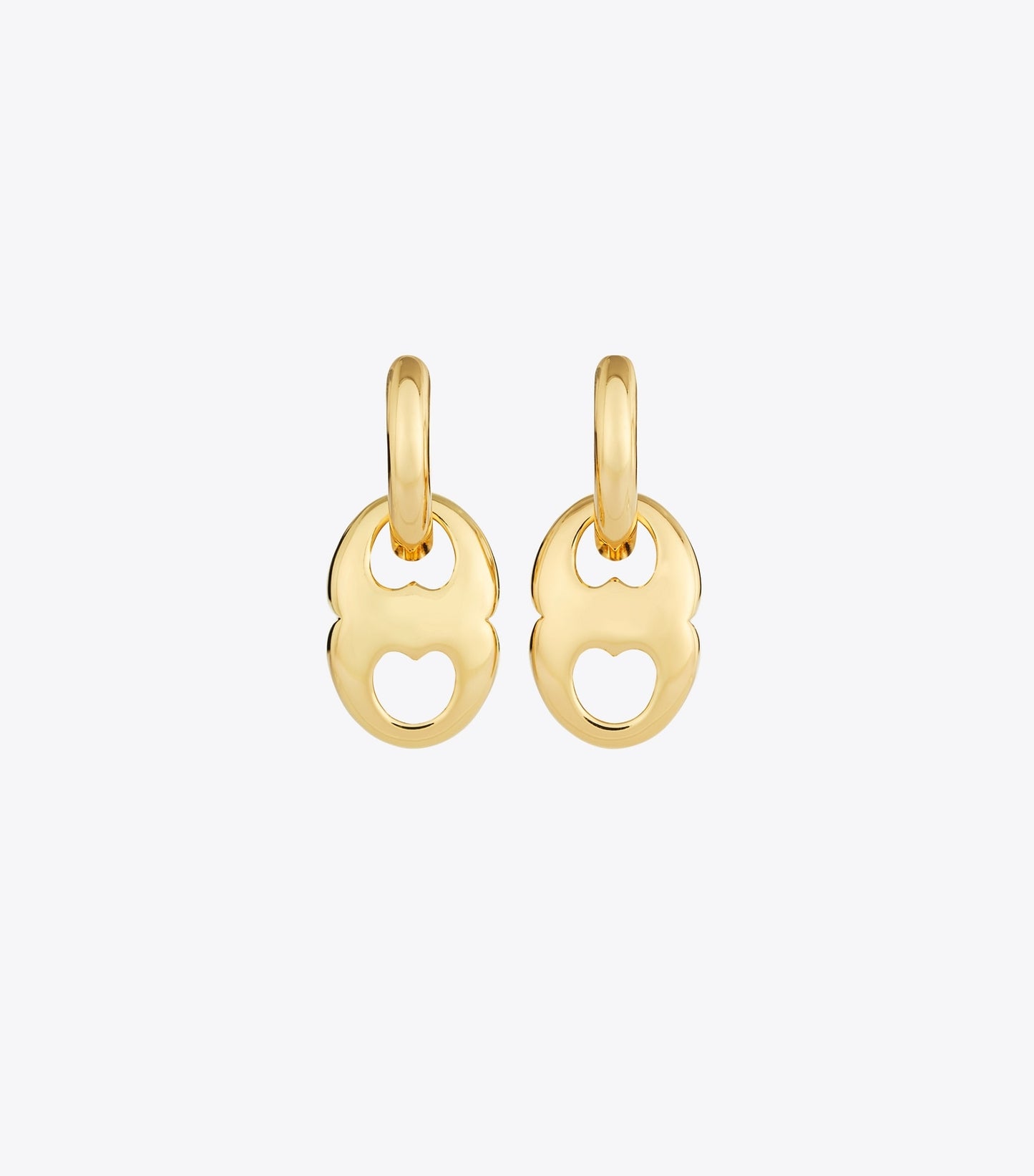 Tory Burch Gemini Link Small Hoop Earrings - Light Brass
