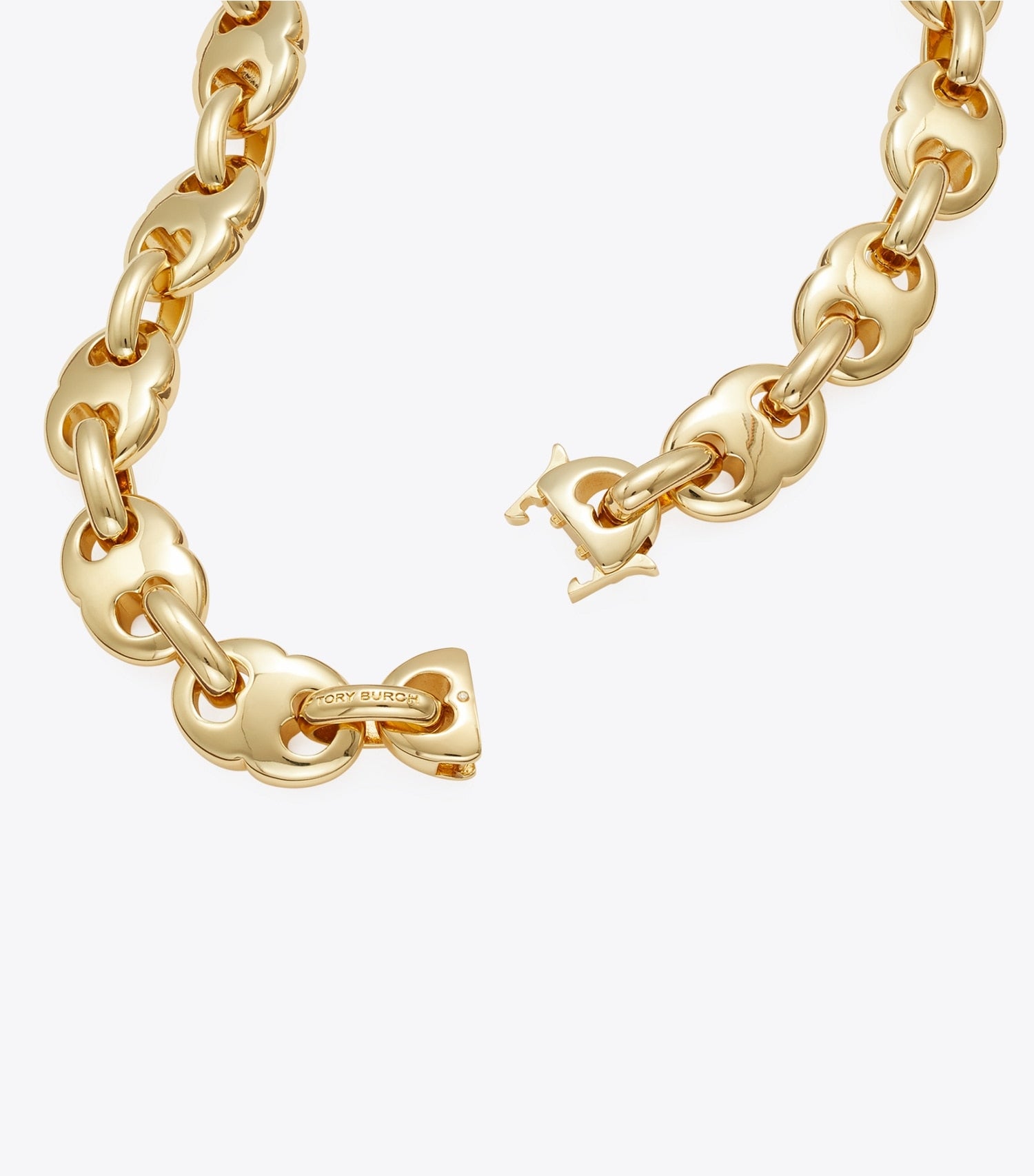 Tory Burch Gemini Link Necklace - Light Brass