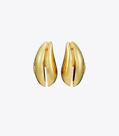 Tory Burch Pierced Earrings - Light Brass