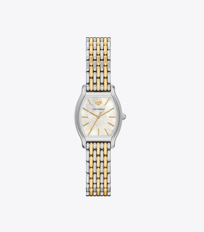 Tory Burch Small Eleanor Curve Watch - Mother-Of-Pearl/Two-Tone