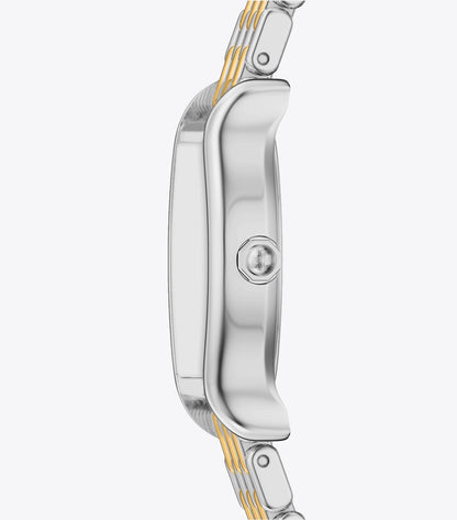 Tory Burch Small Eleanor Curve Watch - Mother-Of-Pearl/Two-Tone