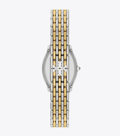 Tory Burch Small Eleanor Curve Watch - Mother-Of-Pearl/Two-Tone