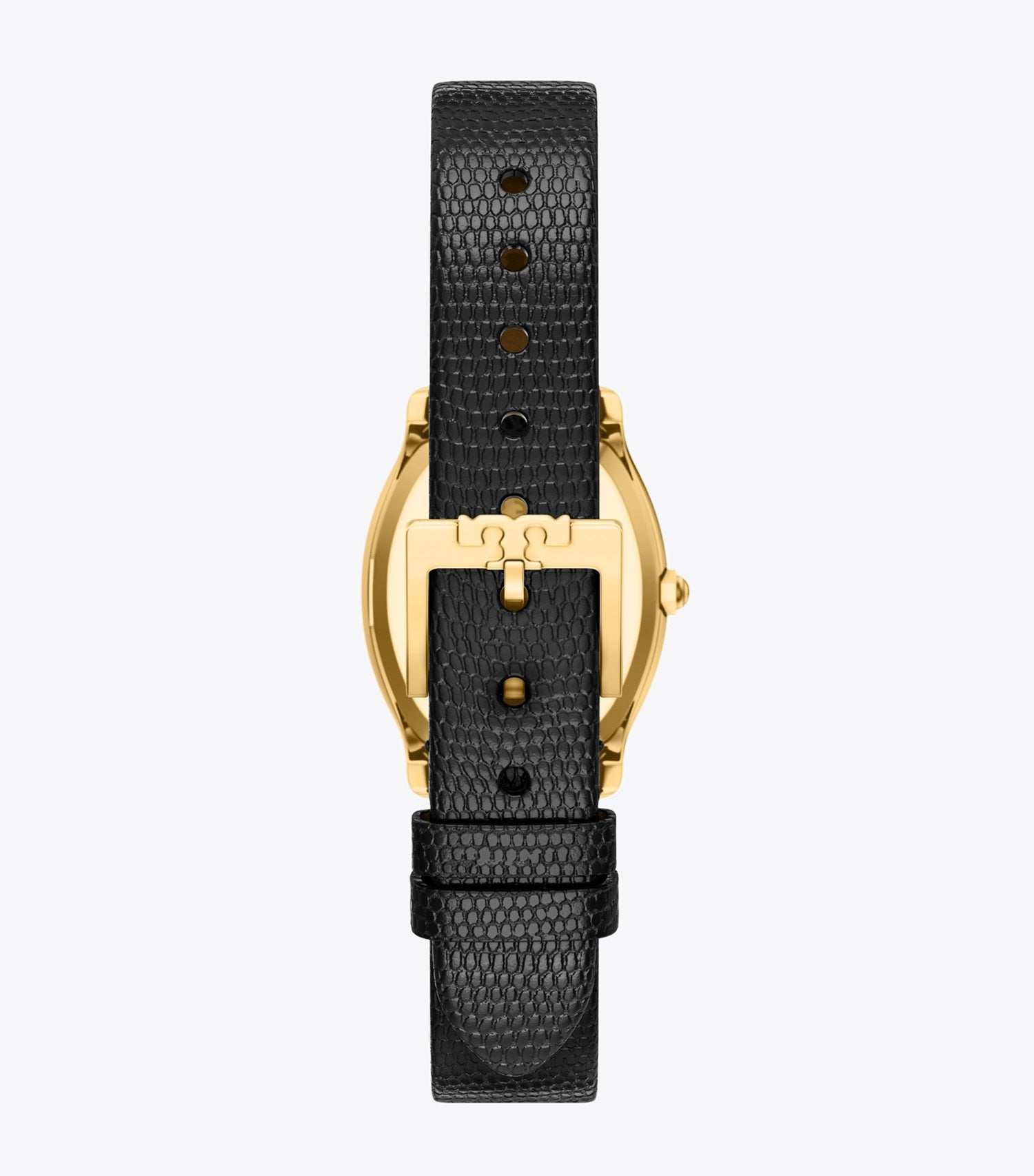 Tory Burch Small Eleanor Curve Watch - Mother-Of-Pearl/Gold/Black Lizard