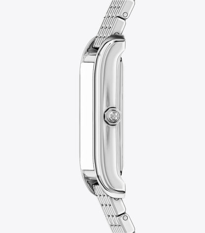 Tory Burch Slim Eleanor Watch - Black Mother-Of-Pearl/Silver