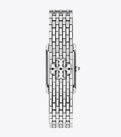 Tory Burch Slim Eleanor Watch - Black Mother-Of-Pearl/Silver