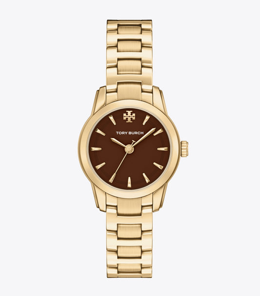 Tory Burch Small Miller Watch - Chocolate/Pale Gold