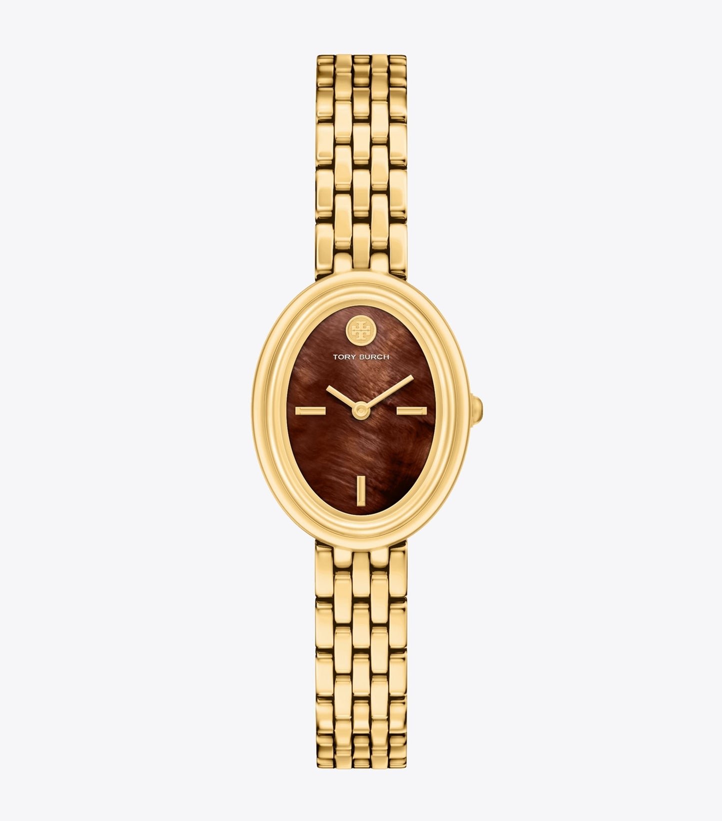 Tory Burch Oval Watch - Chocolate Mother-Of-Pearl/Gold