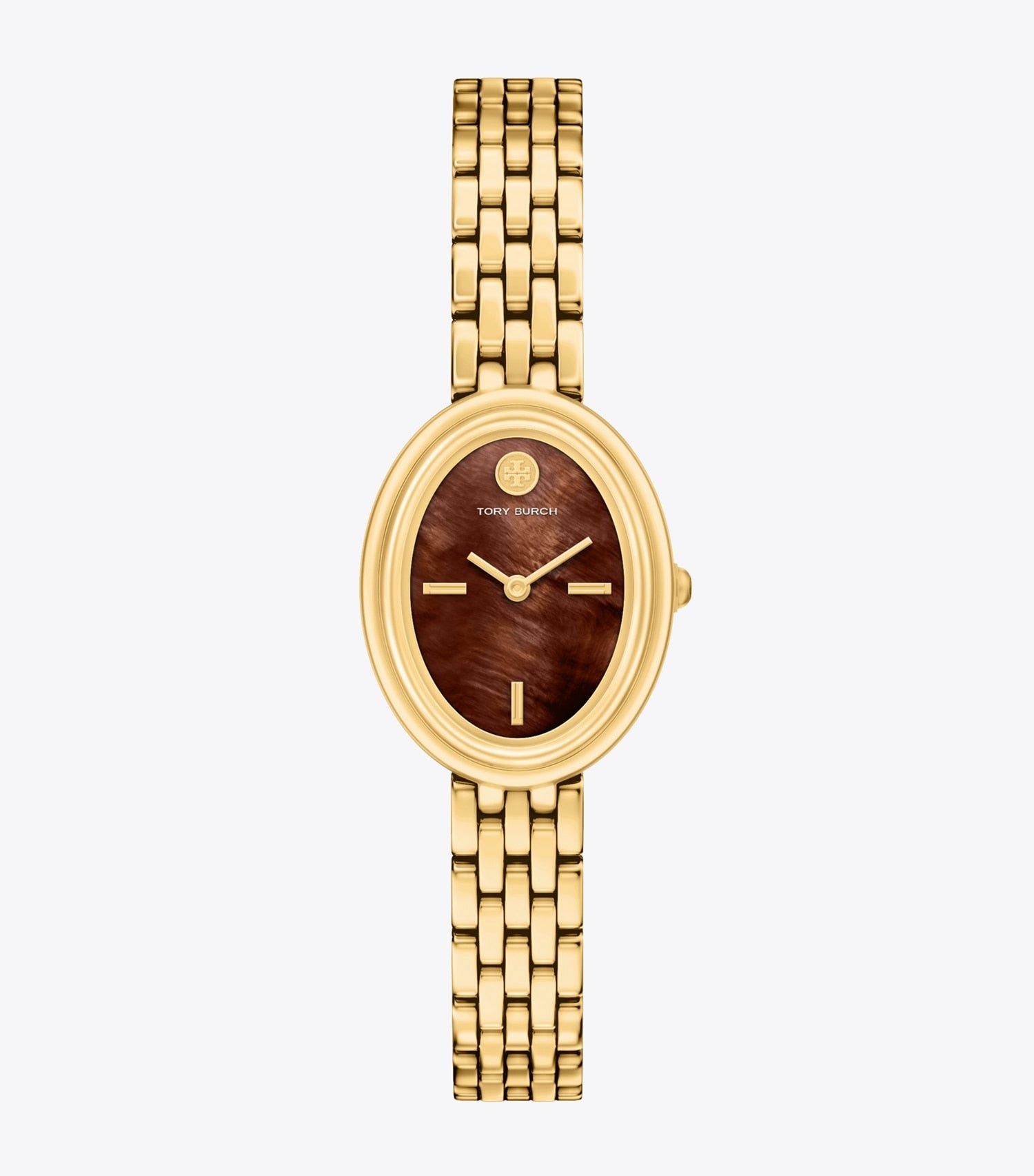 Tory Burch Oval Watch - Chocolate Mother-Of-Pearl/Gold