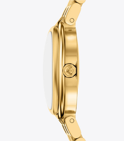 Tory Burch Oval Watch - Chocolate Mother-Of-Pearl/Gold