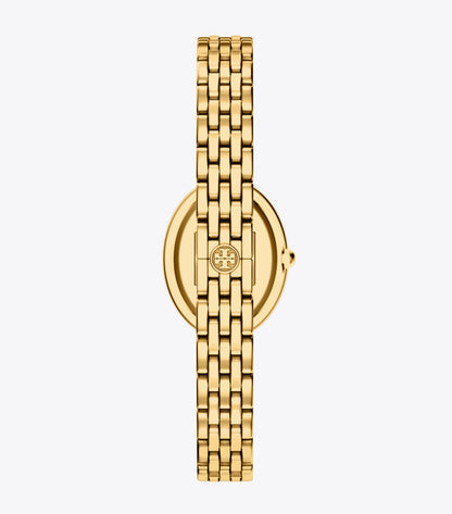 Tory Burch Oval Watch - Chocolate Mother-Of-Pearl/Gold