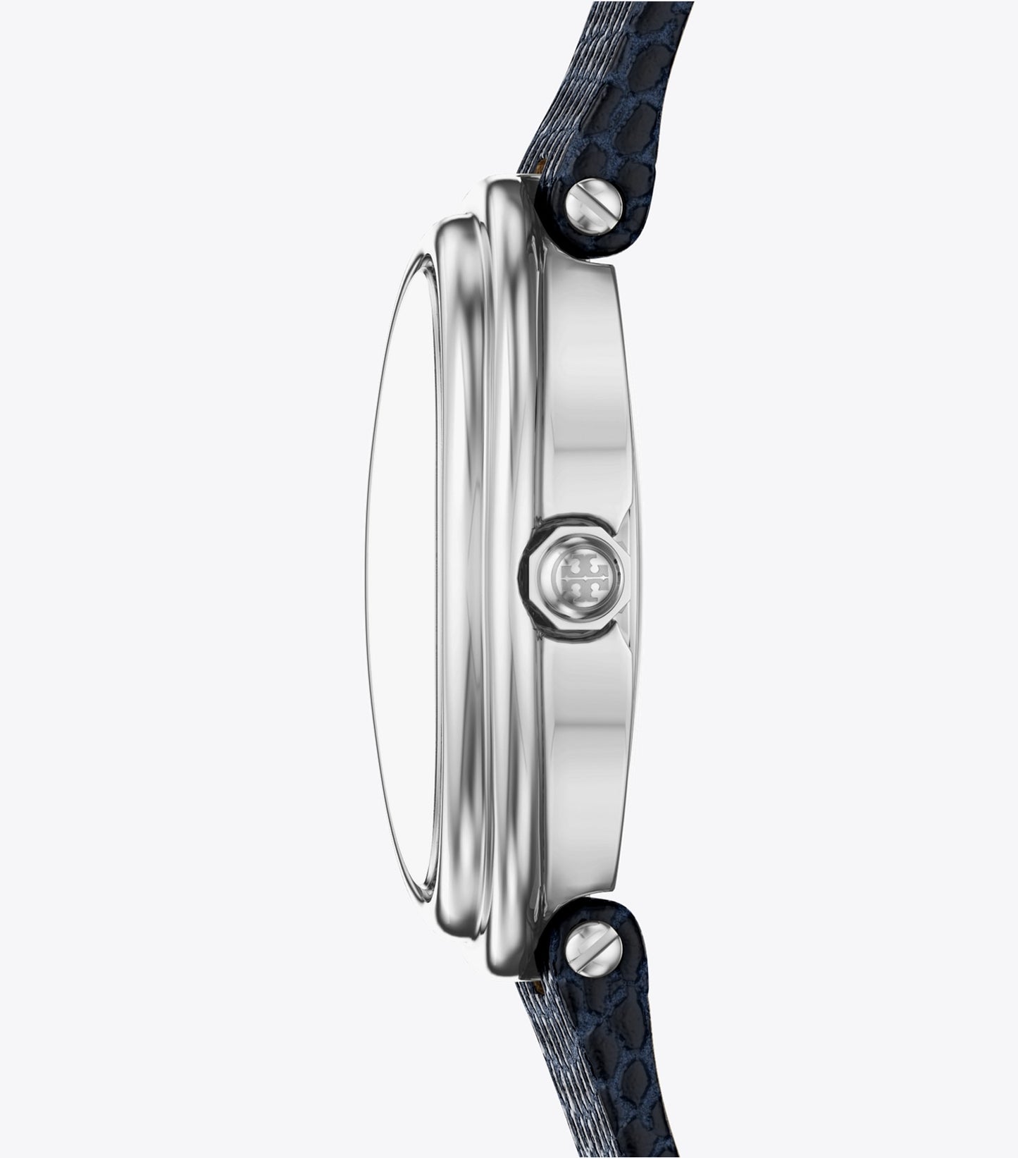 Tory Burch Oval Watch - Blue Steel/Blue Faux Lizard/Silver