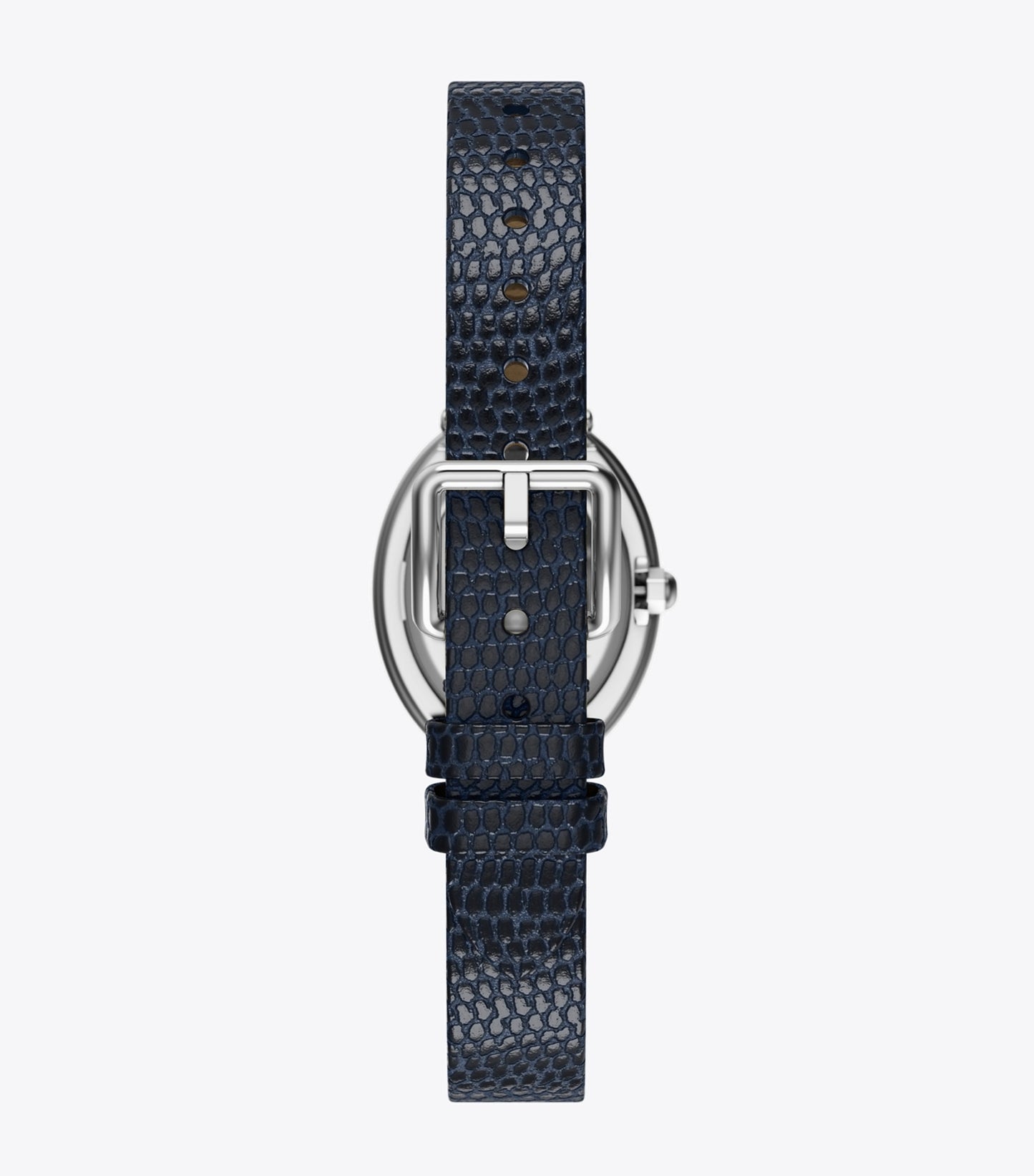 Tory Burch Oval Watch - Blue Steel/Blue Faux Lizard/Silver