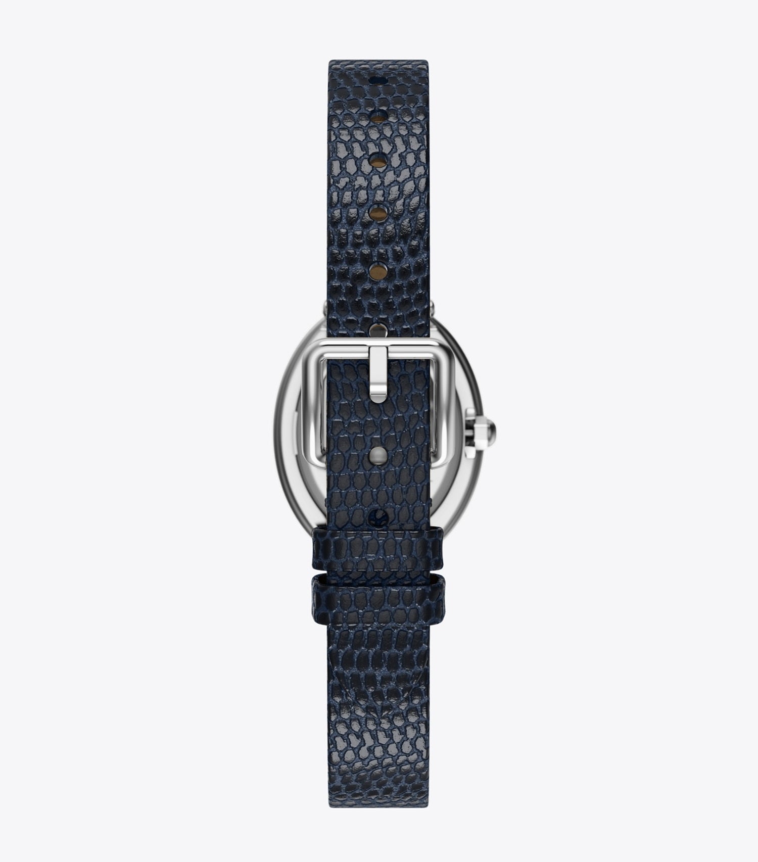 Tory Burch Oval Watch - Blue Steel/Blue Faux Lizard/Silver