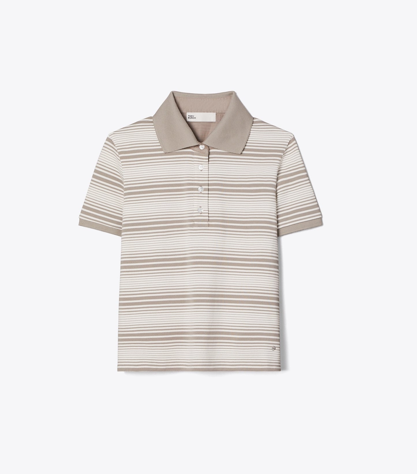 Tory Burch Little Grumps Cotton Polo - Taupe Stripe