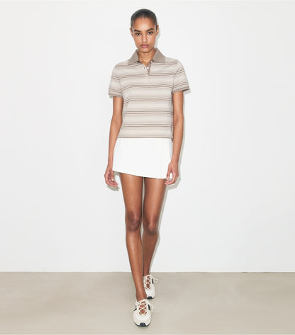 Tory Burch Little Grumps Cotton Polo - Taupe Stripe