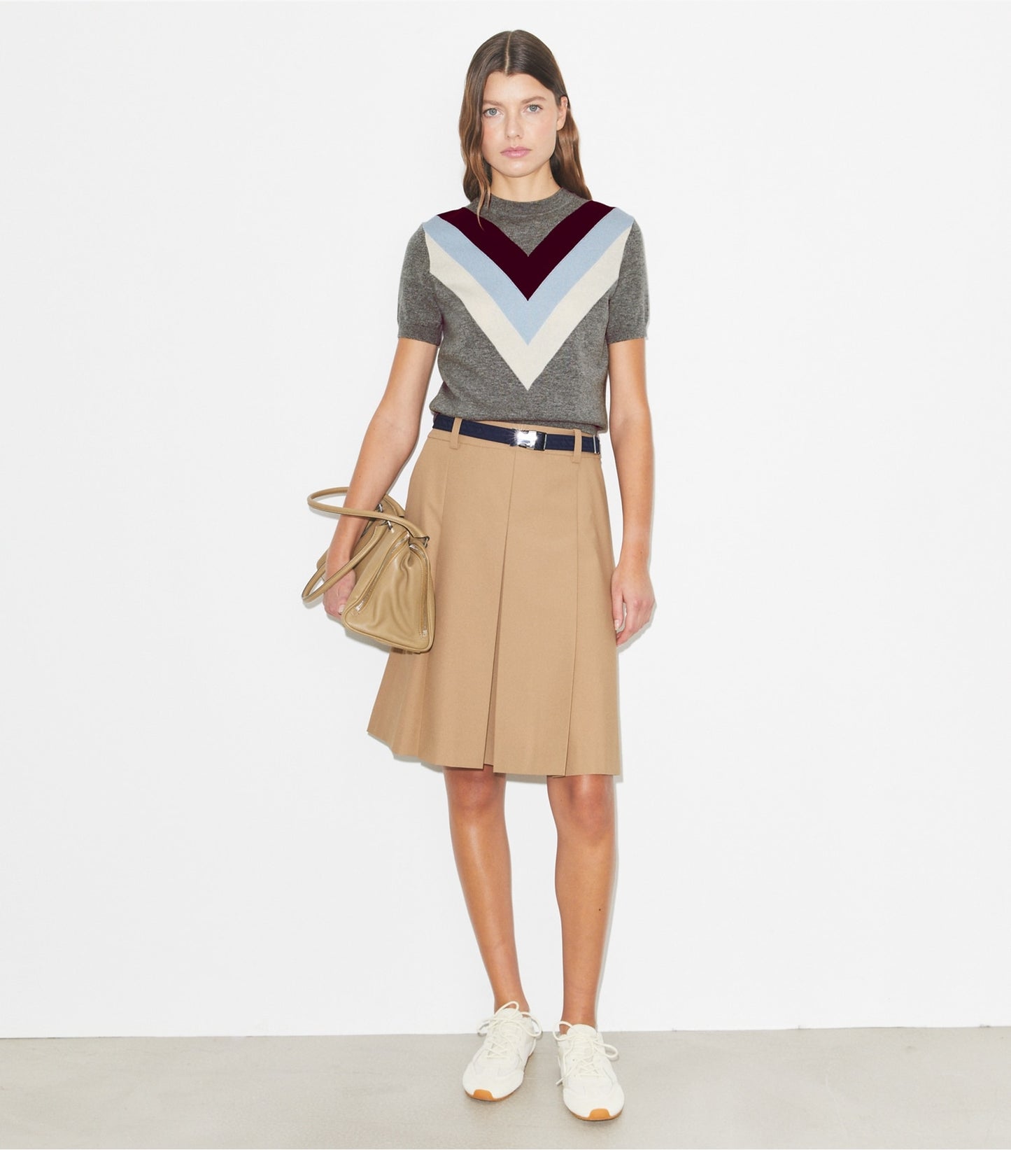 Tory Burch Pleated Nylon Skirt - Khaki