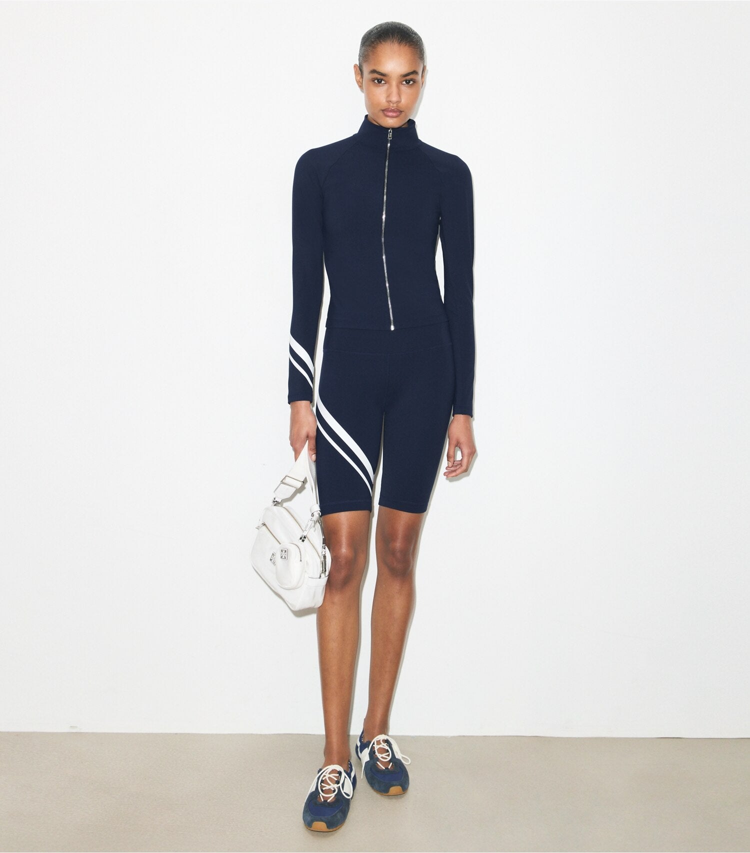 Tory Burch Chevron Bike Short - Tory Navy