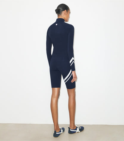 Tory Burch Chevron Bike Short - Tory Navy