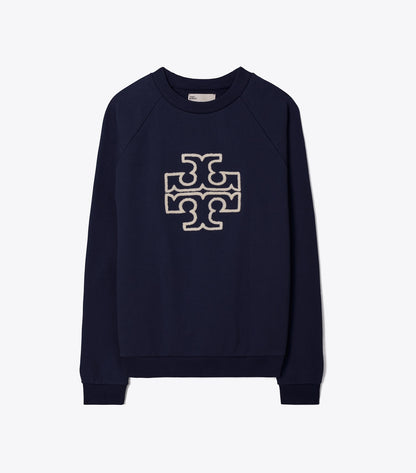 Tory Burch Heavy French Terry Logo Crewneck - Tory Navy