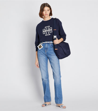 Tory Burch Heavy French Terry Logo Crewneck - Tory Navy