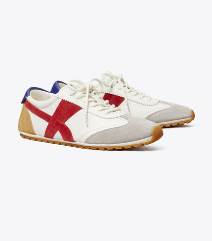 Tory Burch Hank Field Sneaker - Cream / Tory Red / Gray