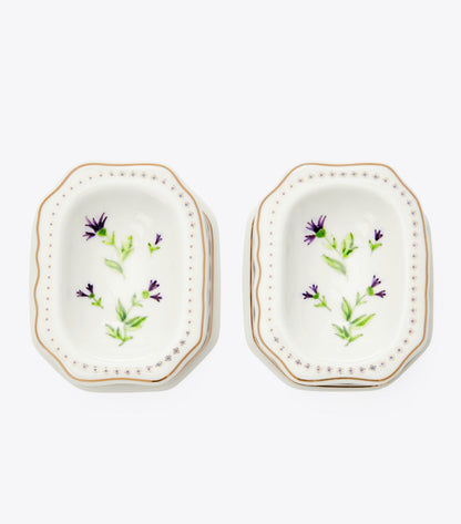 Tory Burch Salt Cellar, Set of 2 - Ivory / Multi