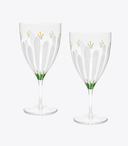 Tory Burch Spring Meadow Water Glass, Set of 2 - Clear