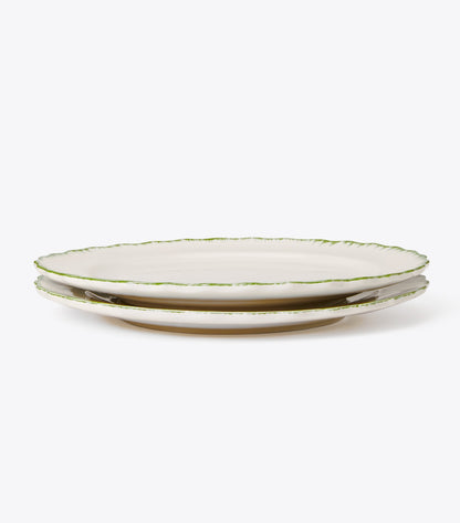 Tory Burch Oiseau Dinner Plate, Set Of 2 - White/Green