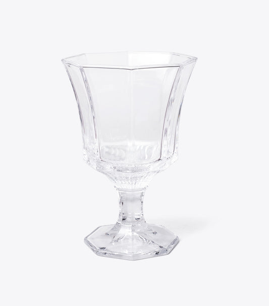 Tory Burch Pressed-Glass Water Glass, Set of 4 - Clear