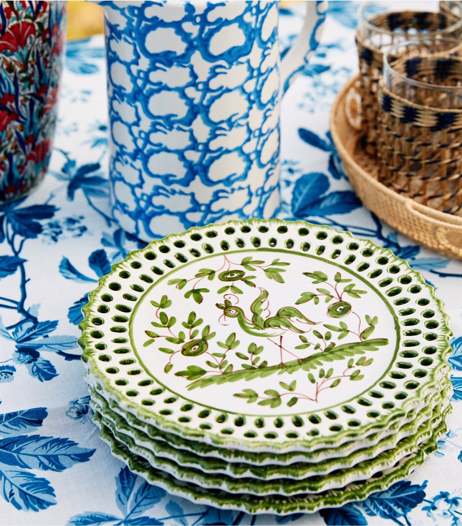 Tory Burch Oiseau Salad Plate, Set Of 4 - Green