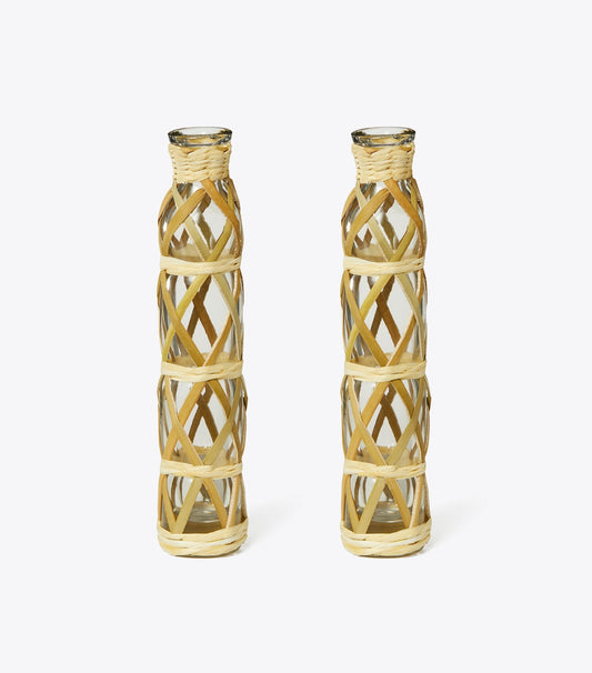 Tory Burch Basketweave Vase, Set of 2 - Natural (1)