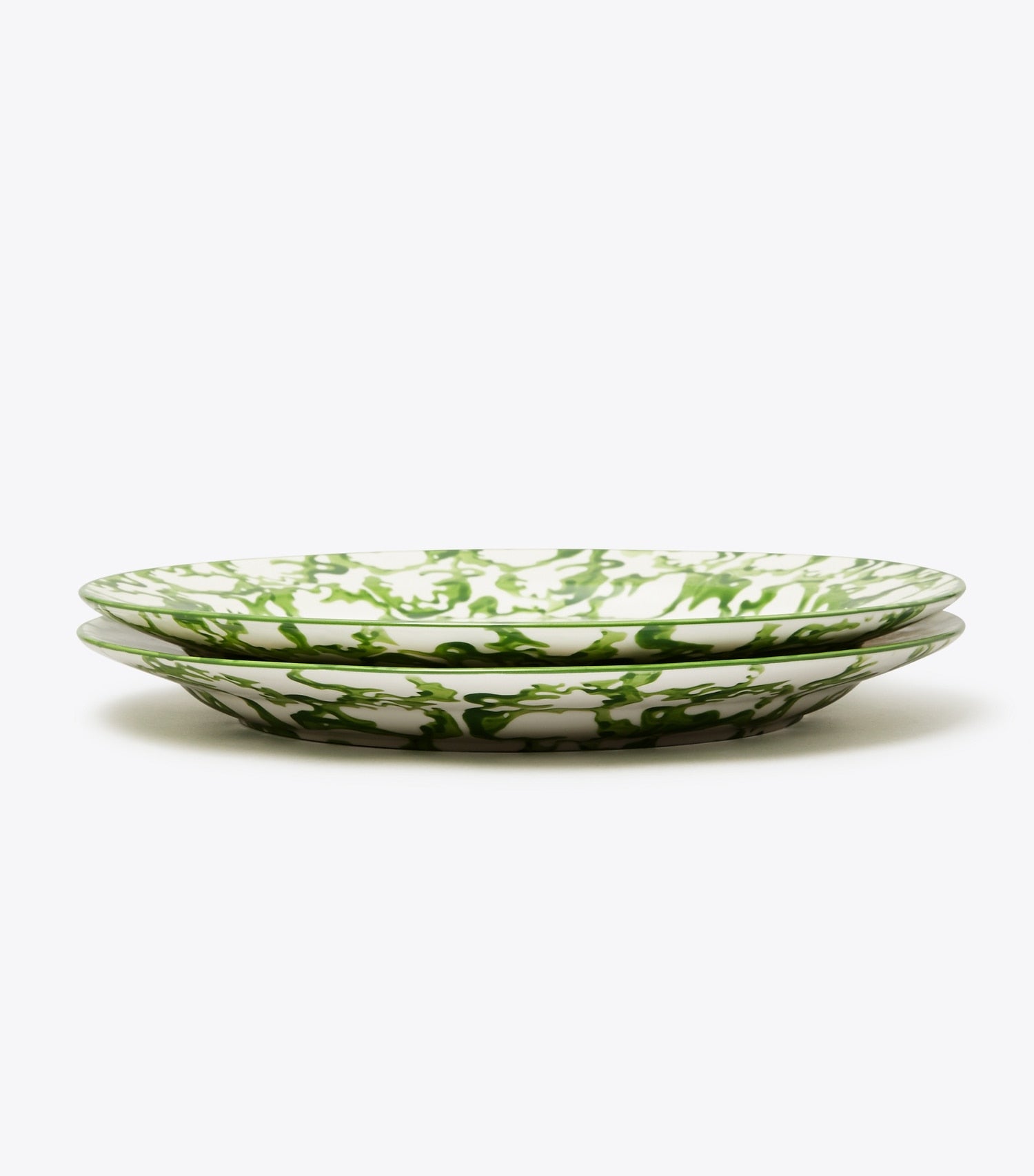 Tory Burch Spongeware Dinner Plate, Set of 2 - Green/Smoke Ring