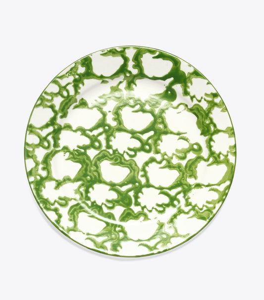 Tory Burch Spongeware Salad Plate, Set of 4 - Green/Smoke