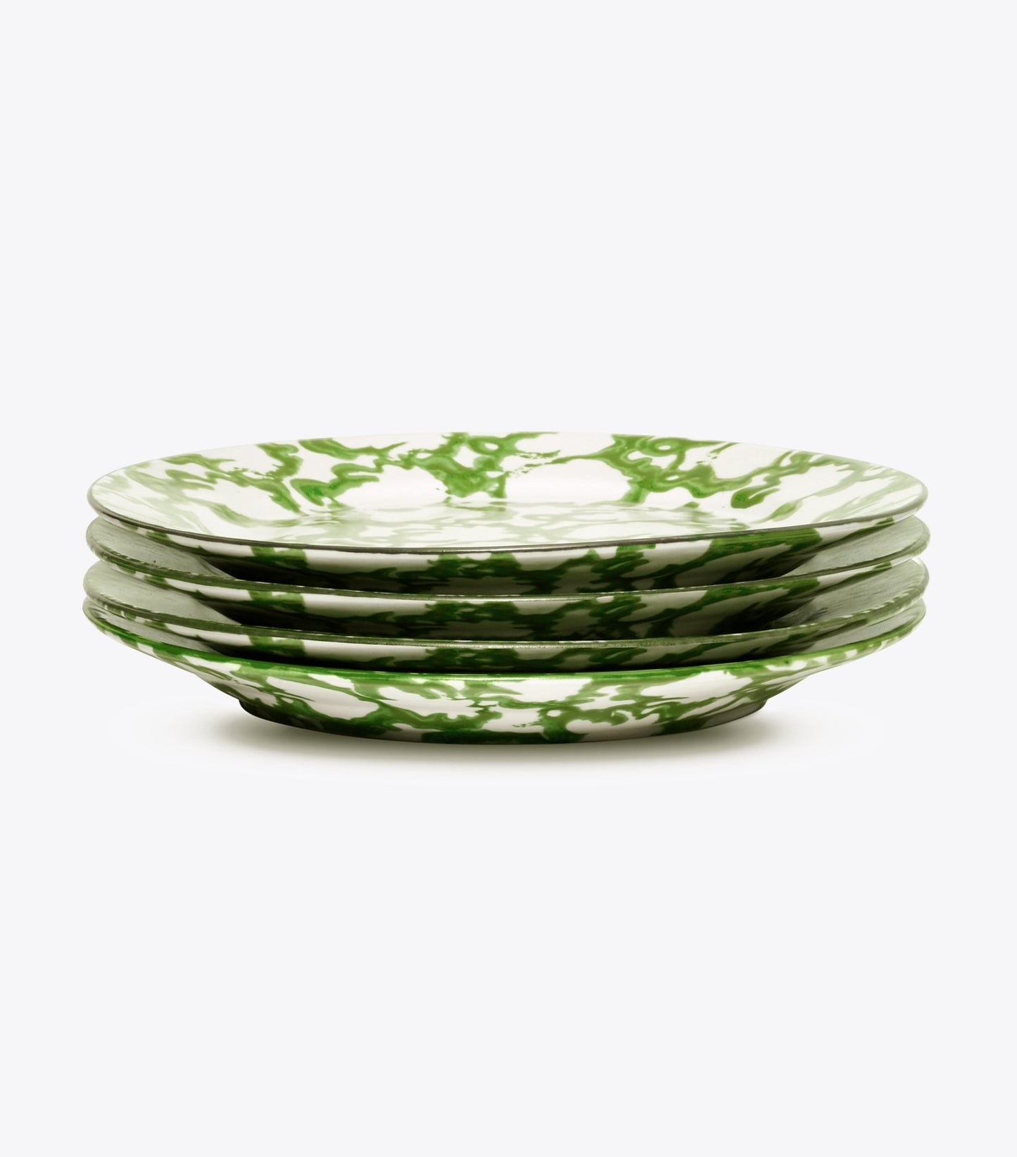 Tory Burch Spongeware Salad Plate, Set of 4 - Green/Smoke